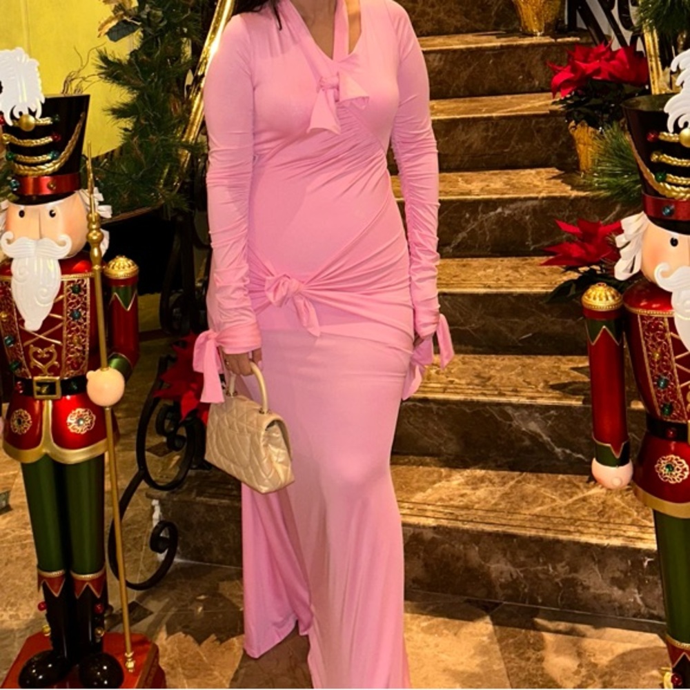 PINK TIE ME UP DRESS missrosier 
Custom
Jersey material